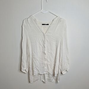 Quince Classic Cream Blouse Silk Size Medium